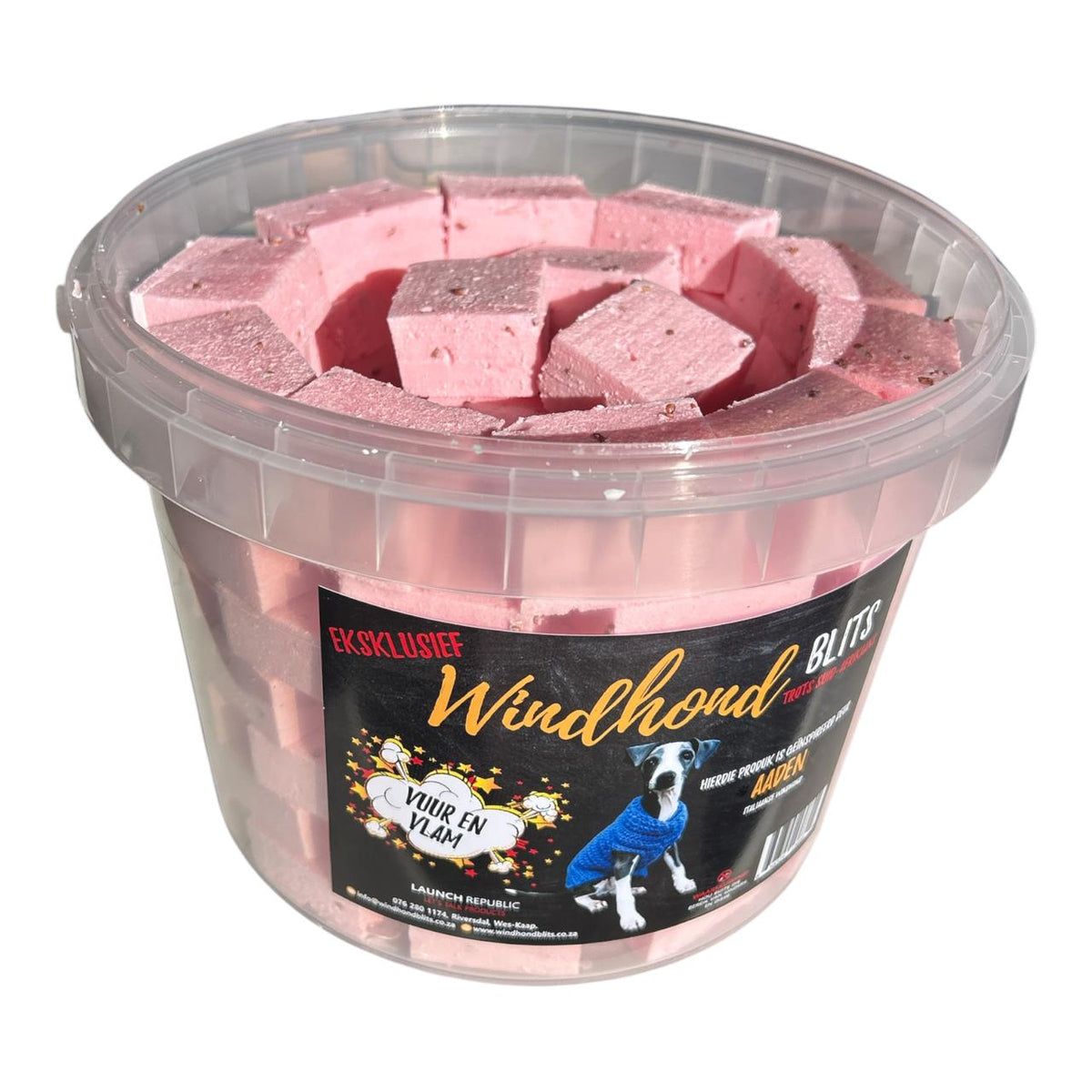 Windhond Blits Pink 5L Firelighters Bucket used to light a braai fire