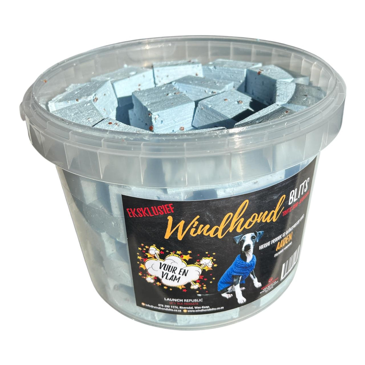 Windhond Blits Blue 5L Firelighters Bucket used to light a braai fire