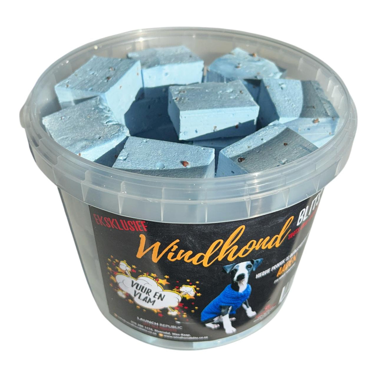 Windhond Blits Blue 2.5L Firelighters Bucket used to light a braai fire