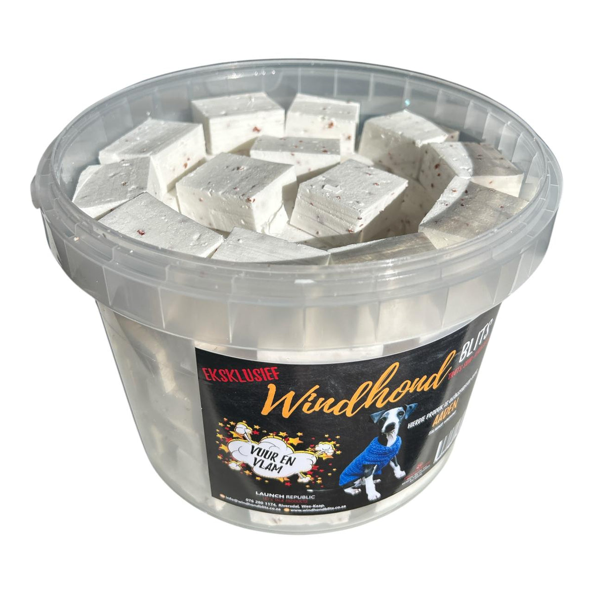 Windhond Blits White 5L Firelighters Bucket used to light a braai fire