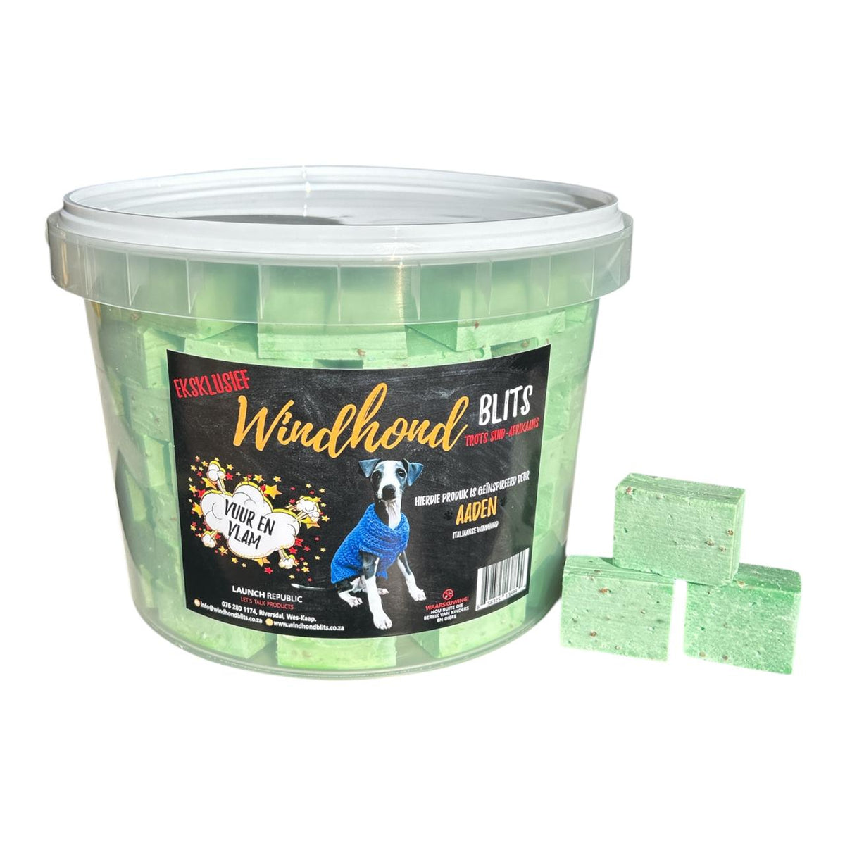 Green 5L Windhond Blits Firelighters Bucket with 88 ready-to-burn firelighter cubes