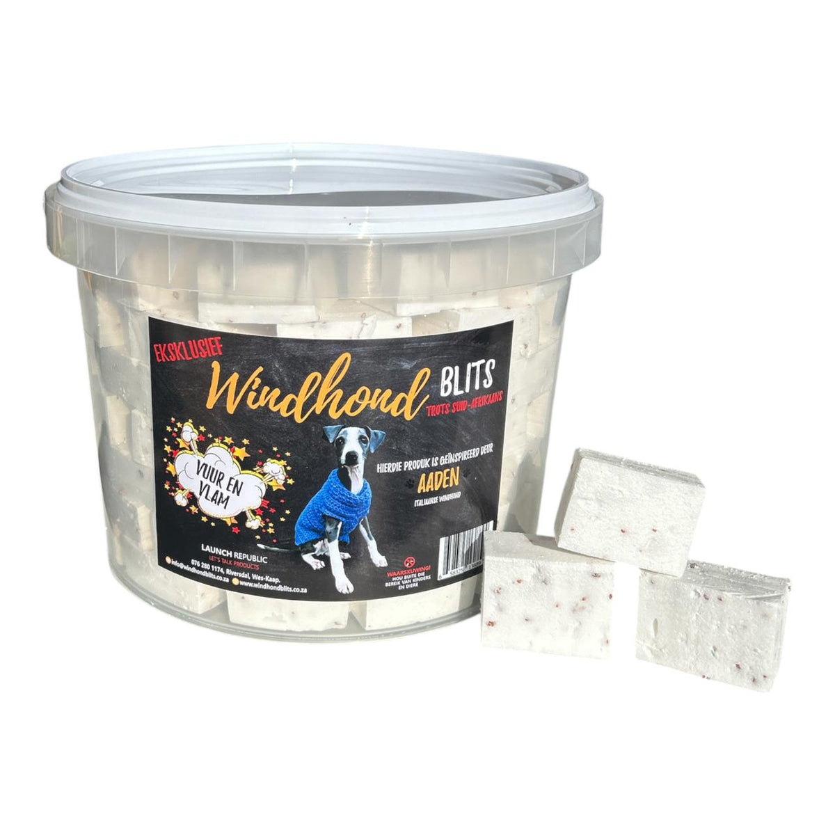 White 5L Windhond Blits Firelighters Bucket with 88 ready-to-burn firelighter cubes